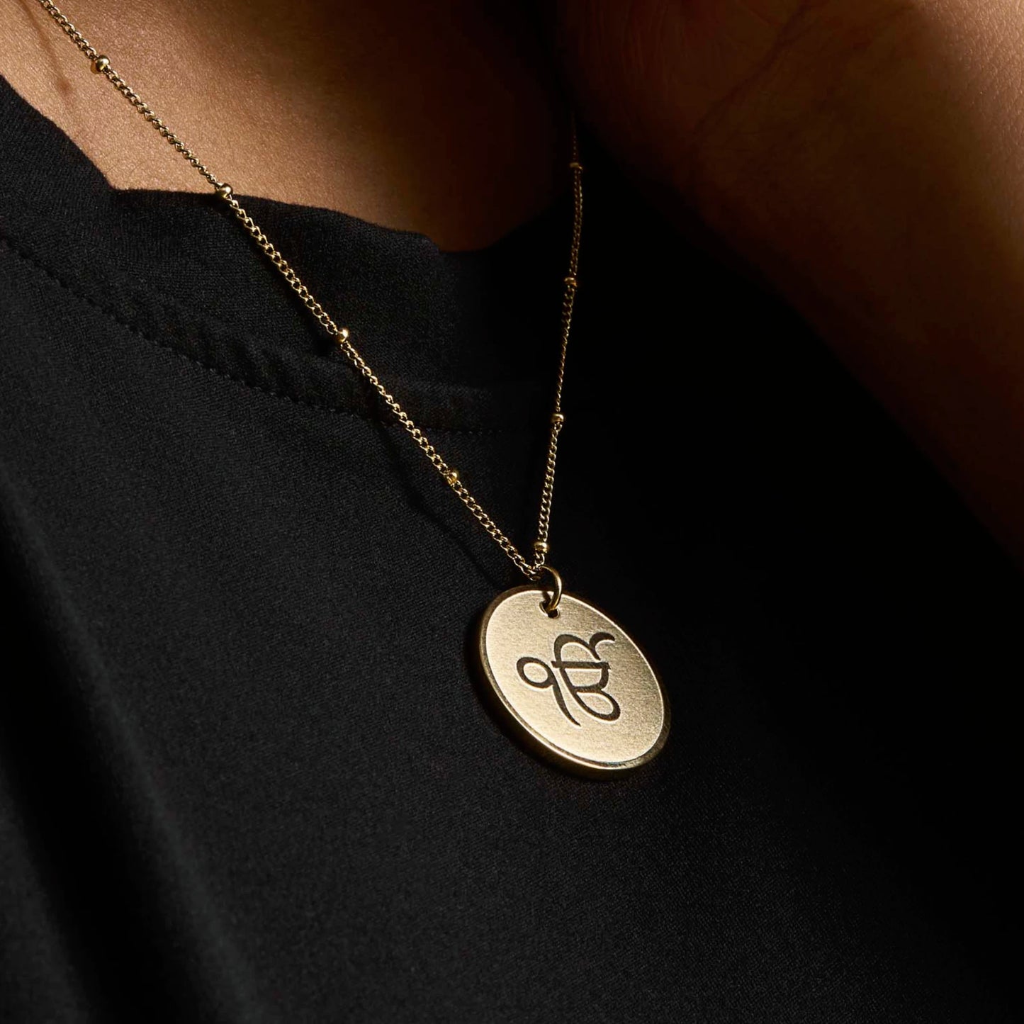 Ik Onkar necklace premium pendant – Sikh symbol jewellery in gold and silver