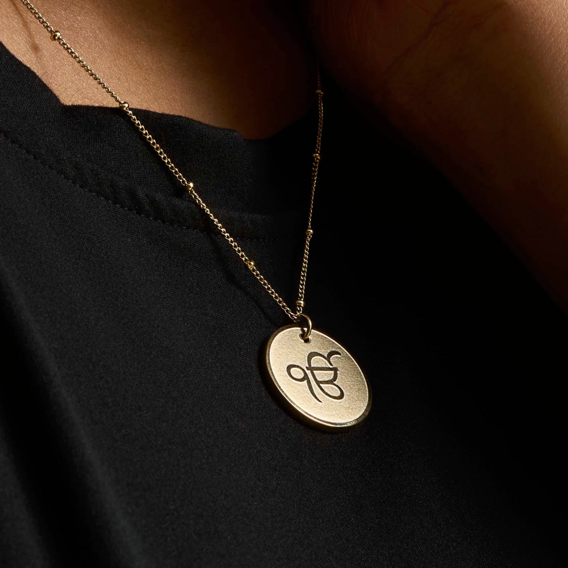 Ik Onkar necklace premium pendant – Sikh symbol jewellery in gold and silver