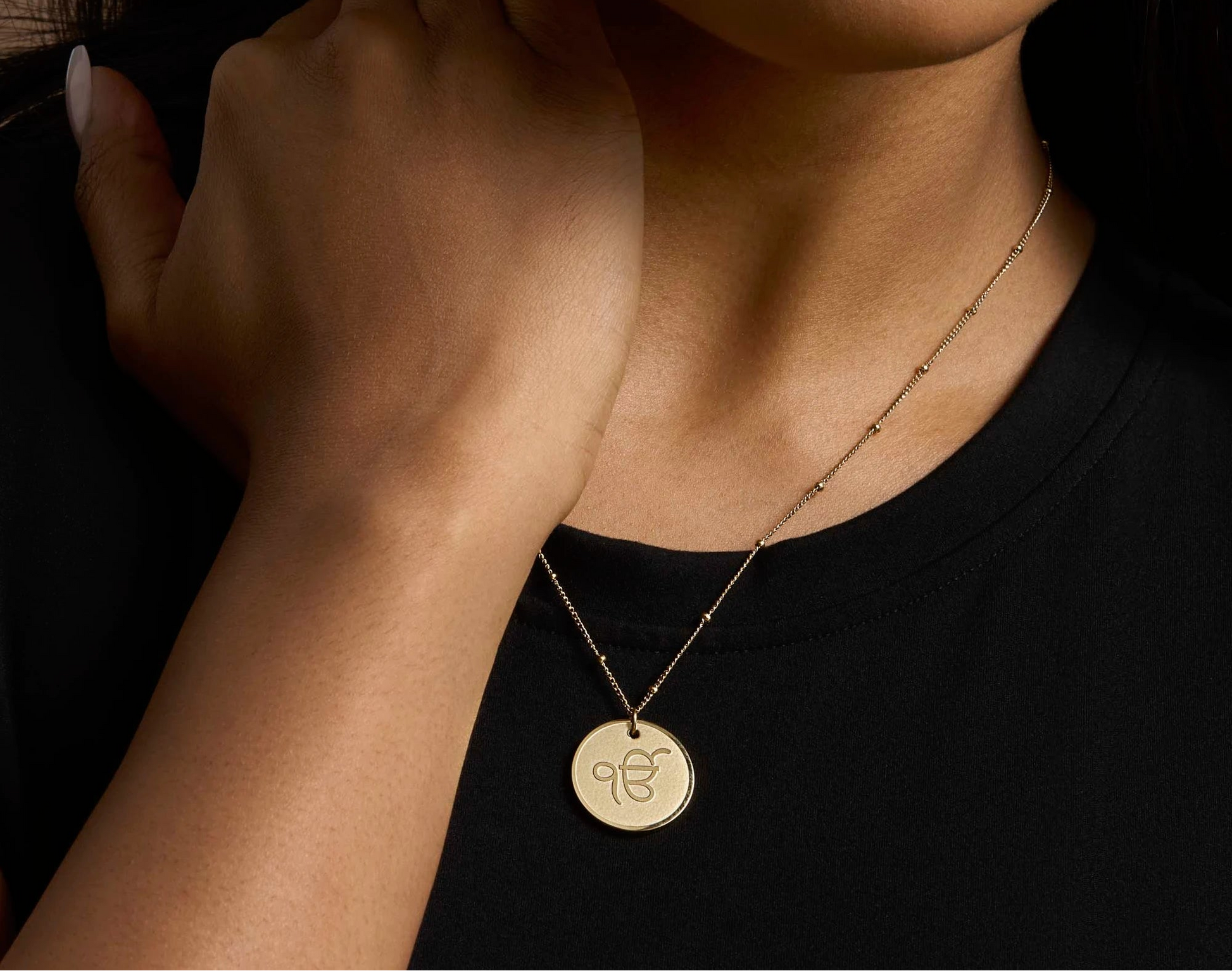 Ik Onkar necklace premium pendant – Sikh symbol jewellery in gold and silver