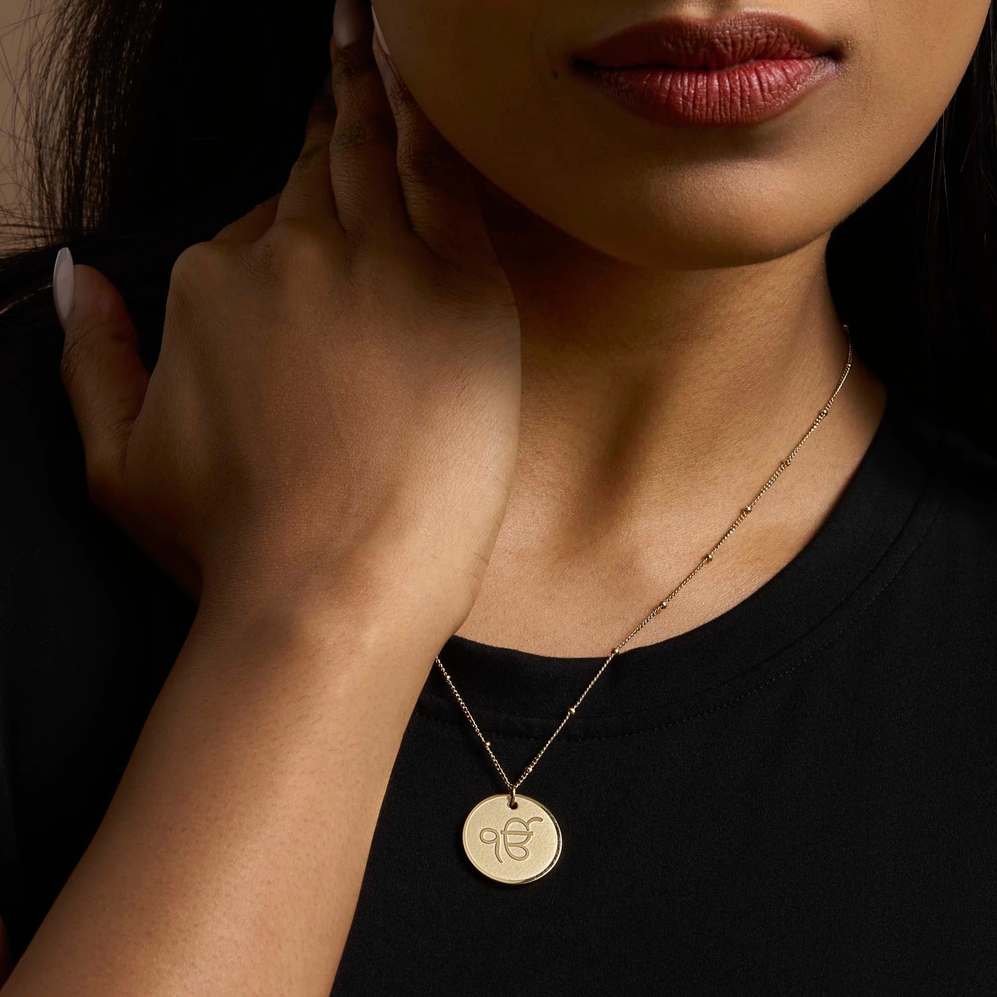 Ik Onkar necklace premium pendant – Sikh symbol jewellery in gold and silver