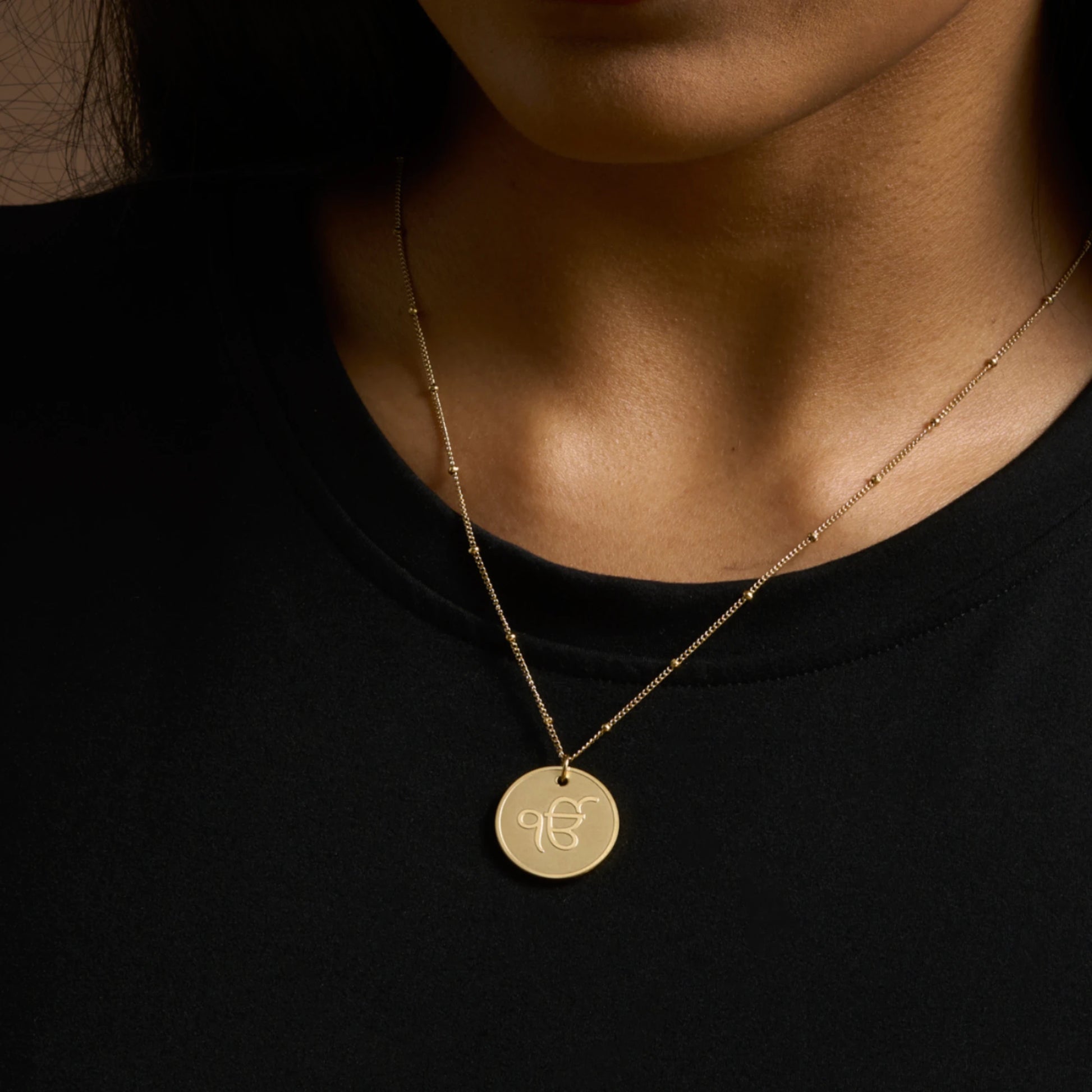 Ik Onkar necklace premium pendant – Sikh symbol jewellery in gold and silver
