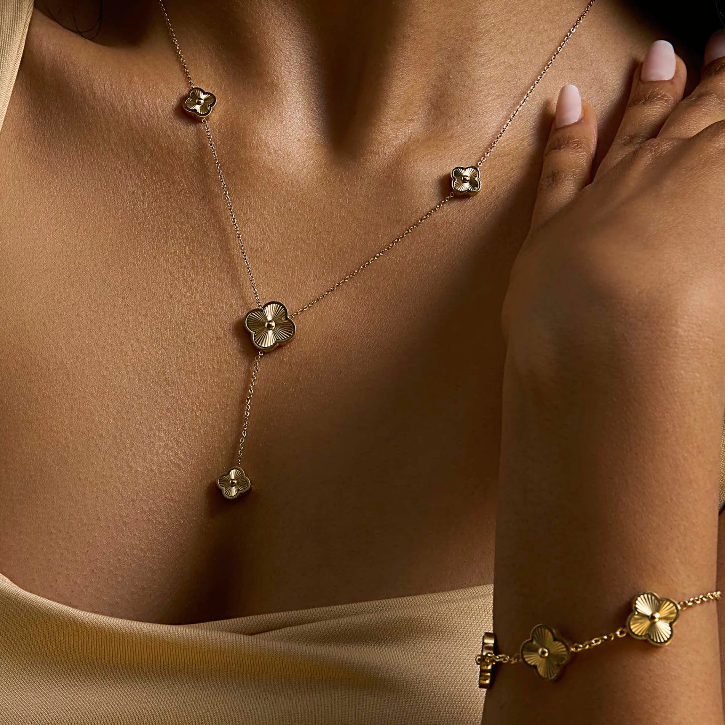 Kismat Clover Multi Drop Necklace