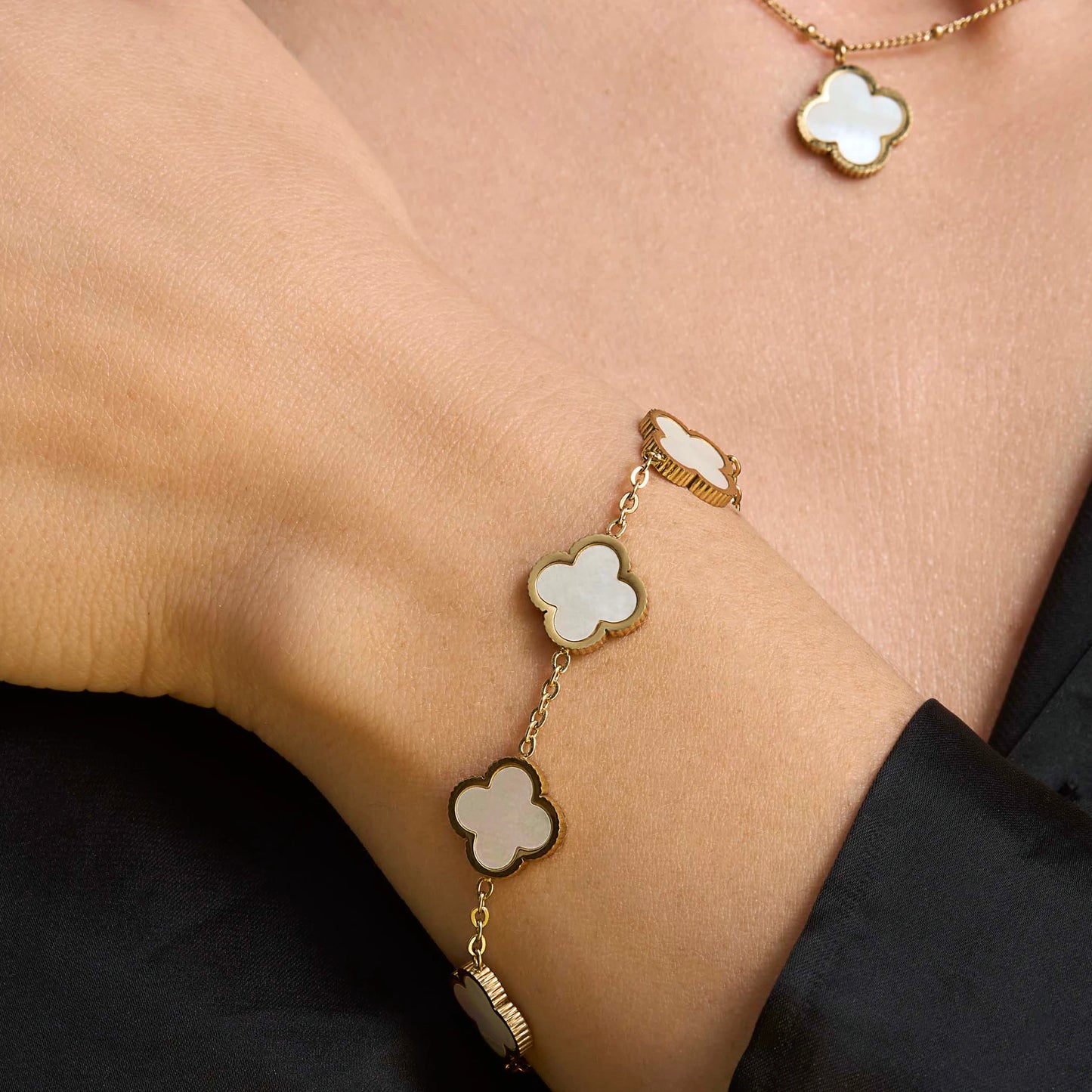 Kismat Clover Pearl Bracelet