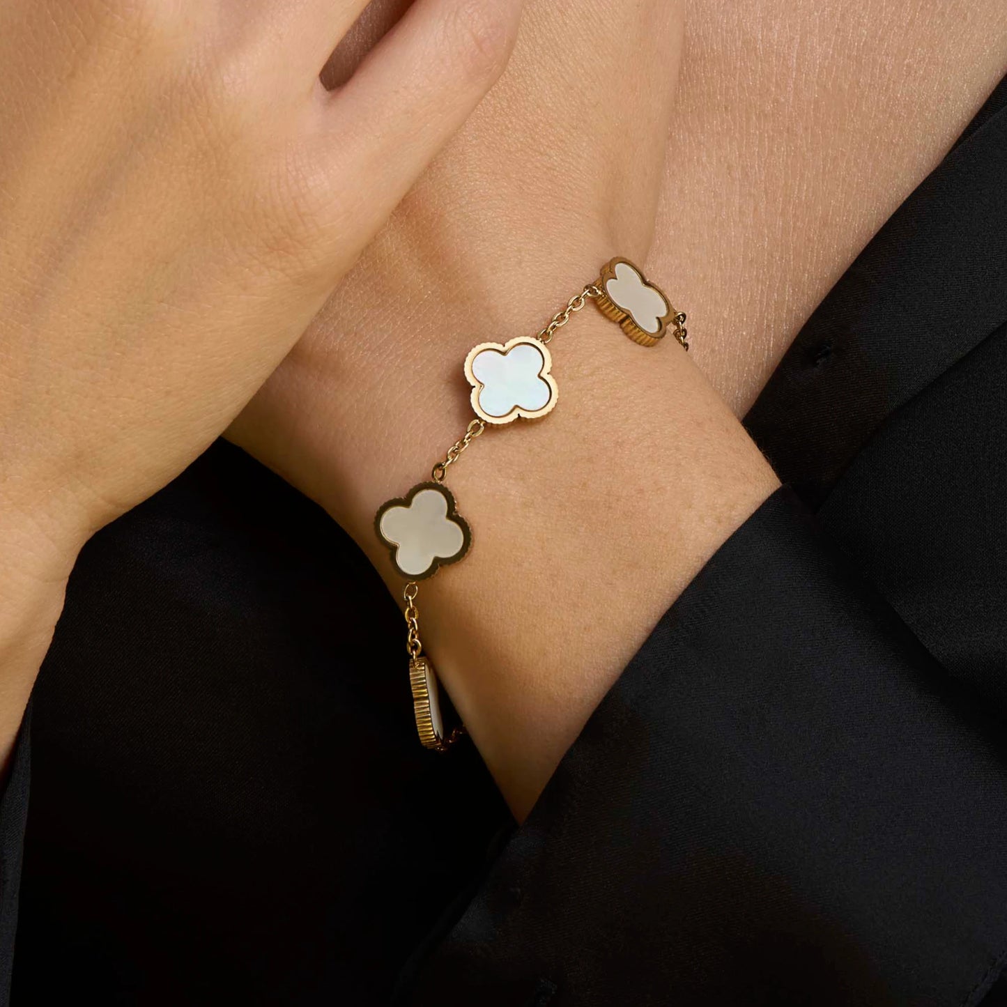 Kismat Clover Pearl Bracelet