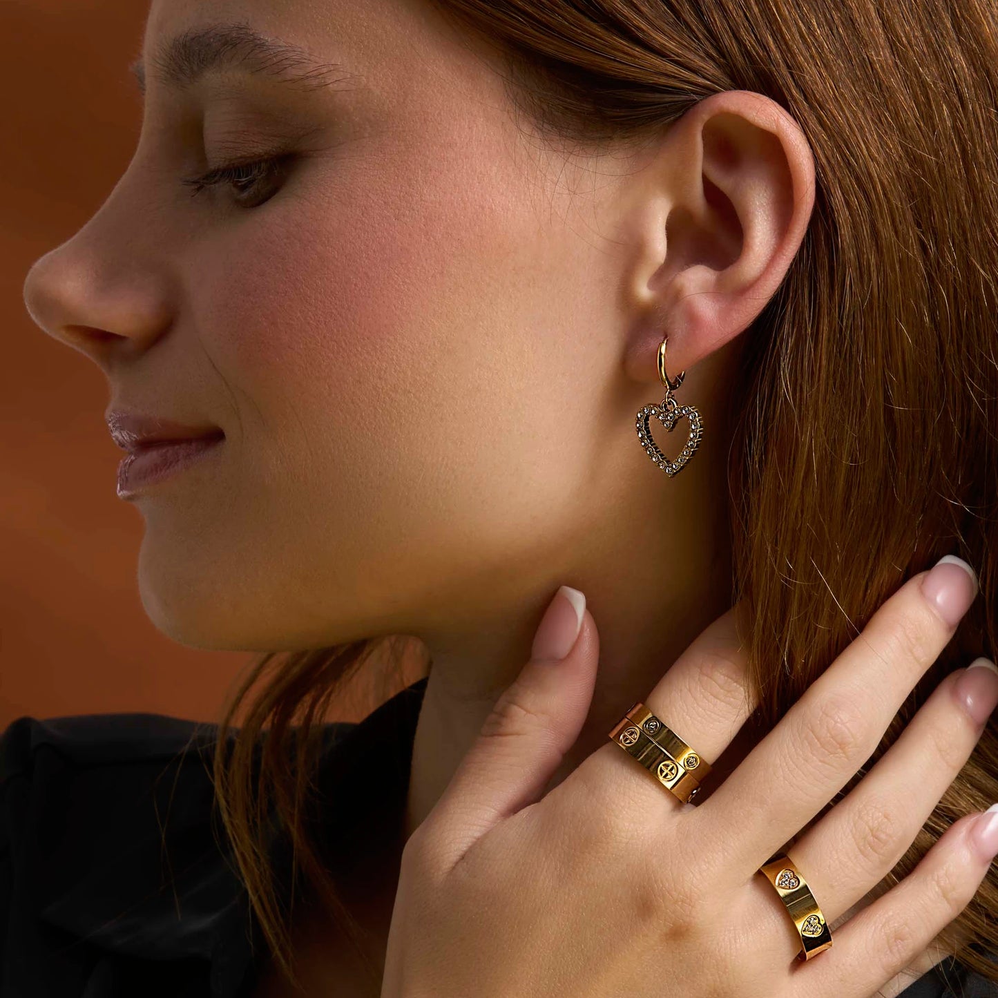 Luminous Heart Huggie Earrings