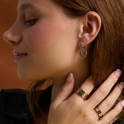 Luminous Heart Huggie Earrings