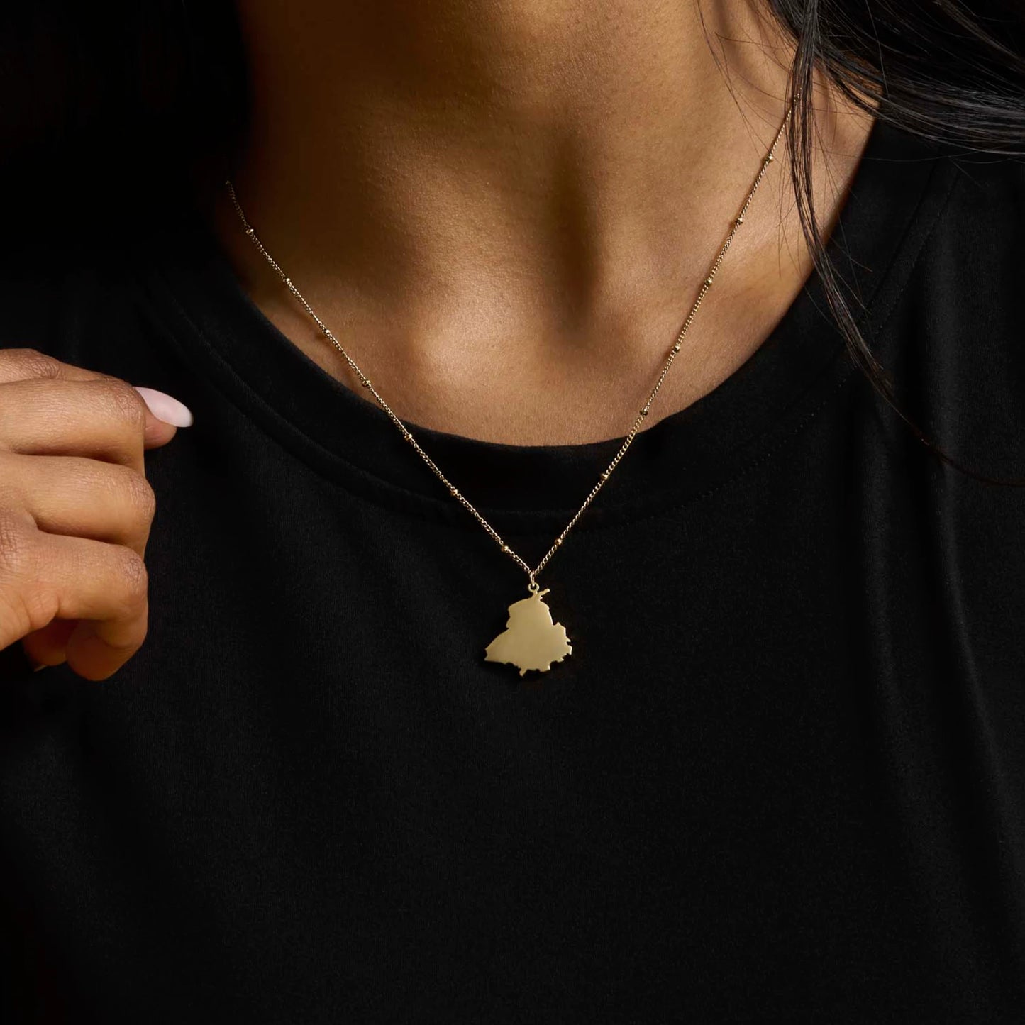 Panjab necklace Punjab premium pendant – Sikh symbol jewellery in gold and silver