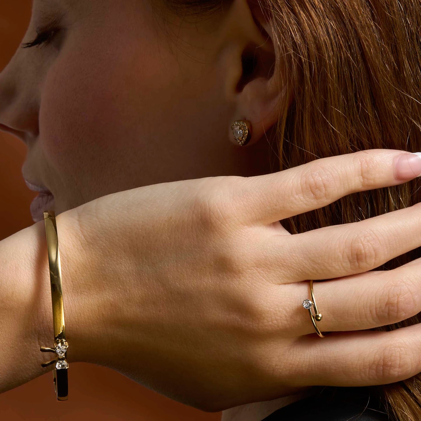 Radiant Shine Heart Stud Earrings