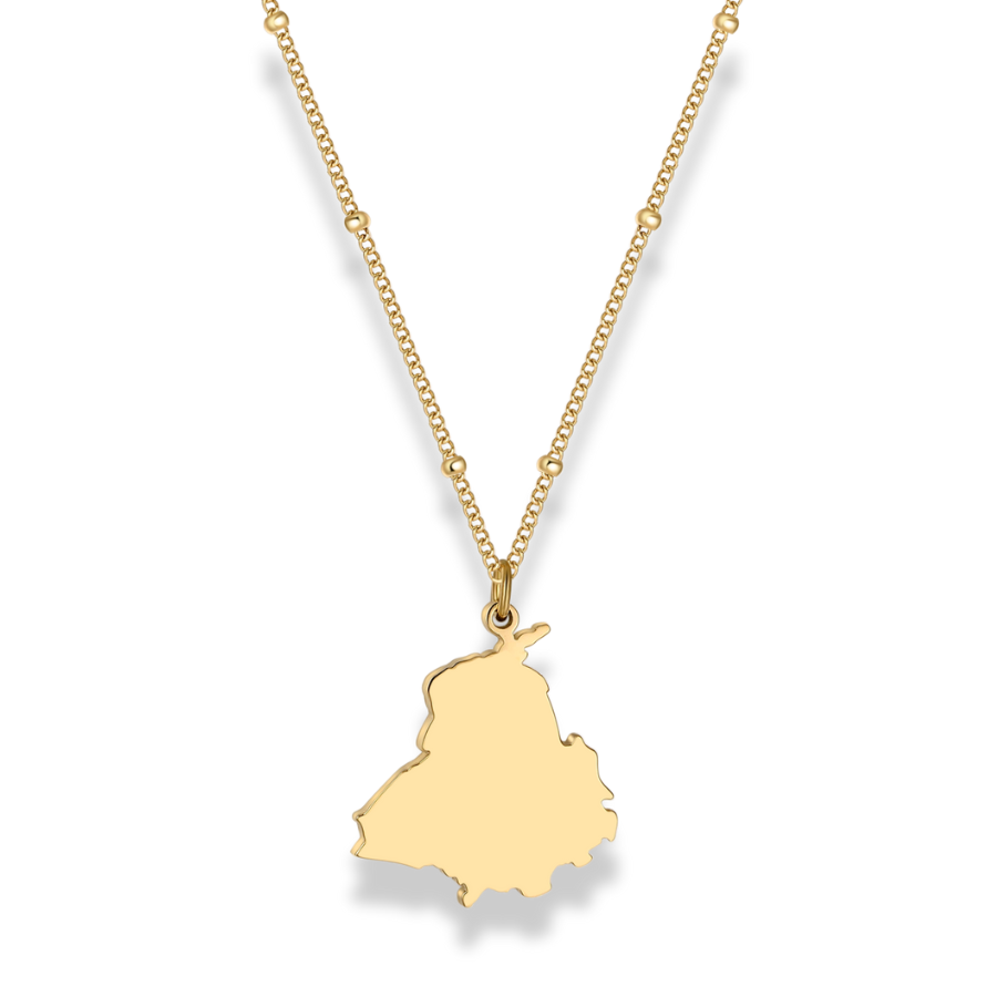 Panjab necklace Punjab premium pendant – Sikh symbol jewellery in gold and silver