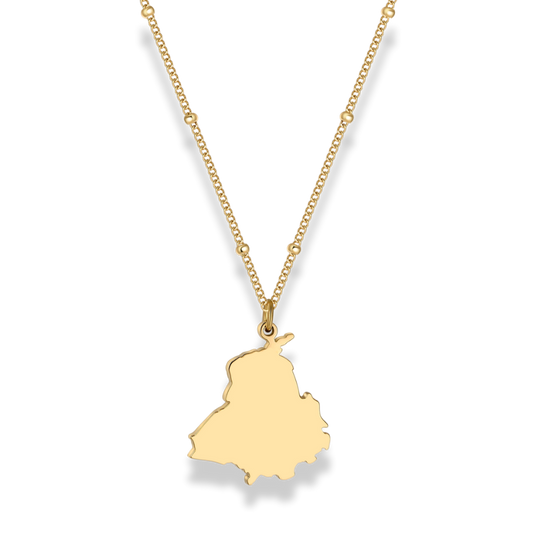 Panjab necklace Punjab premium pendant – Sikh symbol jewellery in gold and silver