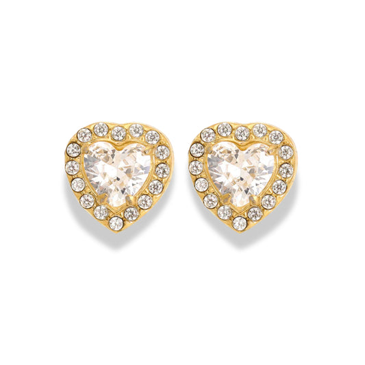 Radiant Shine Heart Stud Earrings