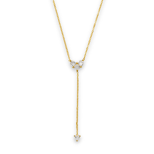 Shining Heart Drop Down Necklace